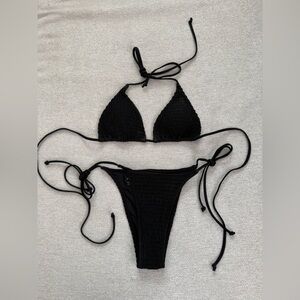 Black Ruched Bikini Set